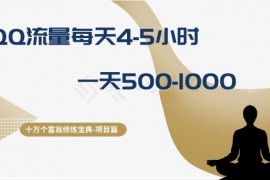 十万个富翁修炼宝典之1.QQ流量每天4-5小时,一天500-1000