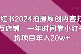 小红书2024拍摄原创内容打造百万店铺,一年时间靠小红书带货项目年入20w