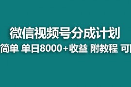 （8227期）【蓝海项目】视频号分成计划,单天收益8000,附玩法教程！